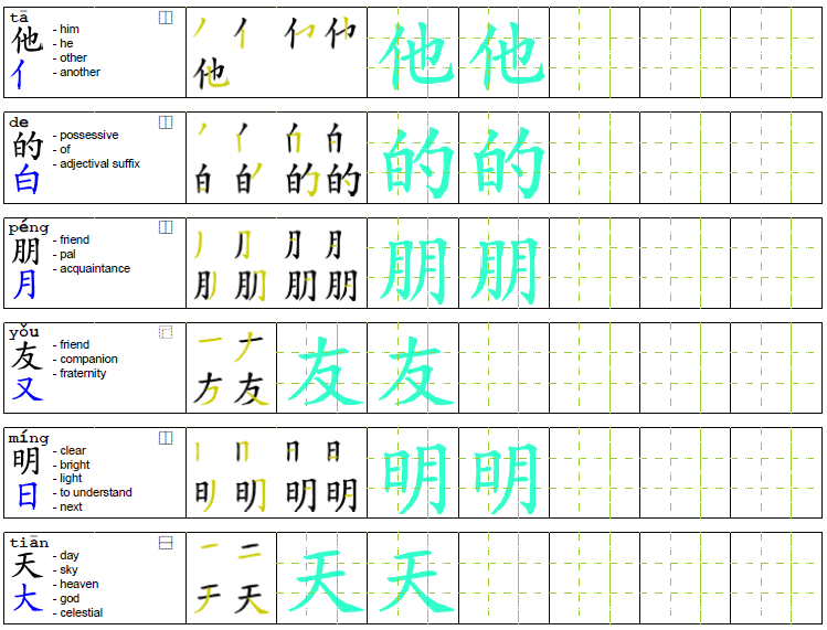 Write name in Chinese!