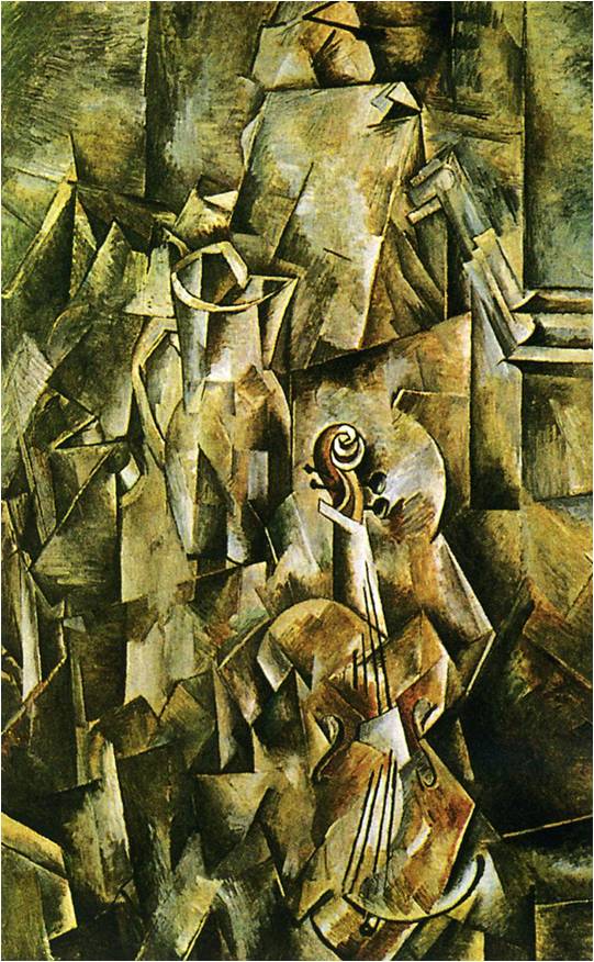 Afbeeldingsresultaat voor Braque, stilleven met viool en kan, 1907- 1910
