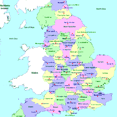 Level 11 - Maps of Counties and Cities - County Towns of England - Memrise