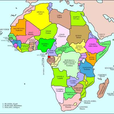 Map Of African Countries With Capitals Level 2 - East Africa - African Countries And Capital Cities - Memrise