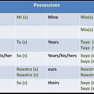 Spanish Possessive Pronouns - by gcastreje - Memrise