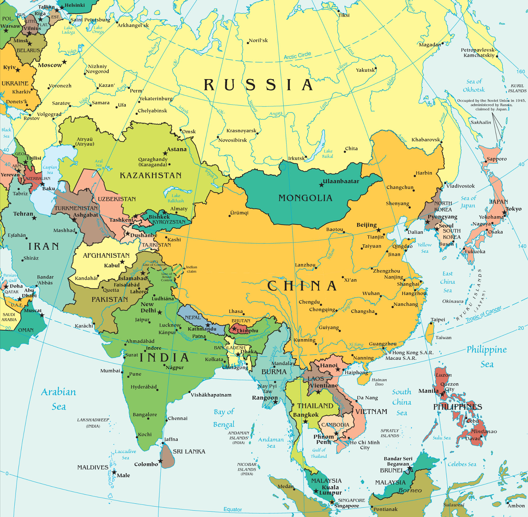 26 Map Of Asia Countries - Maps Online For You