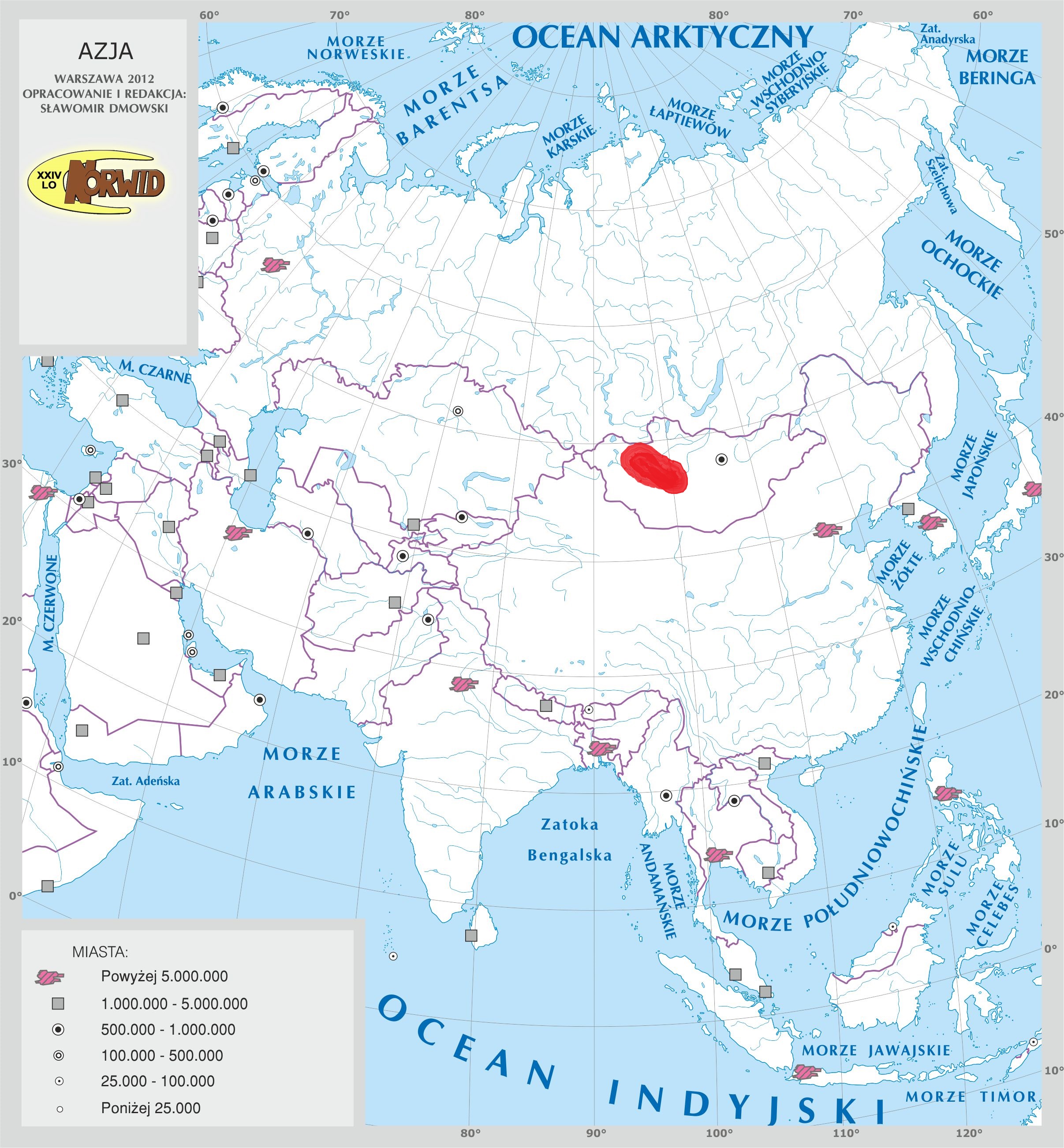 Level 1 - Azja - Góry 1-15 - Mapa fizyczna świata - Memrise