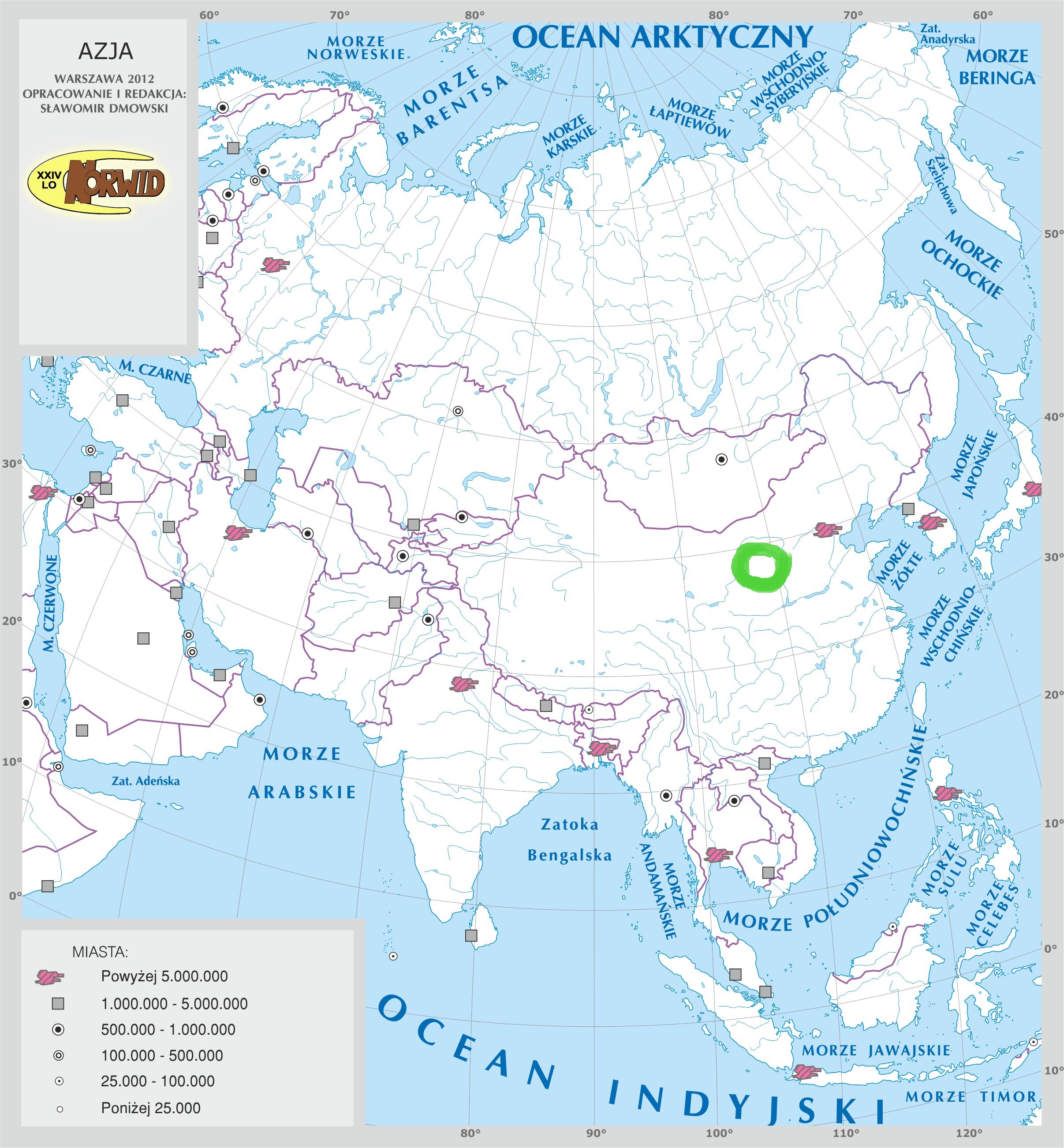 Level 3 - Azja - Niziny i Wyżyny 1-18 - Mapa fizyczna świata - Memrise