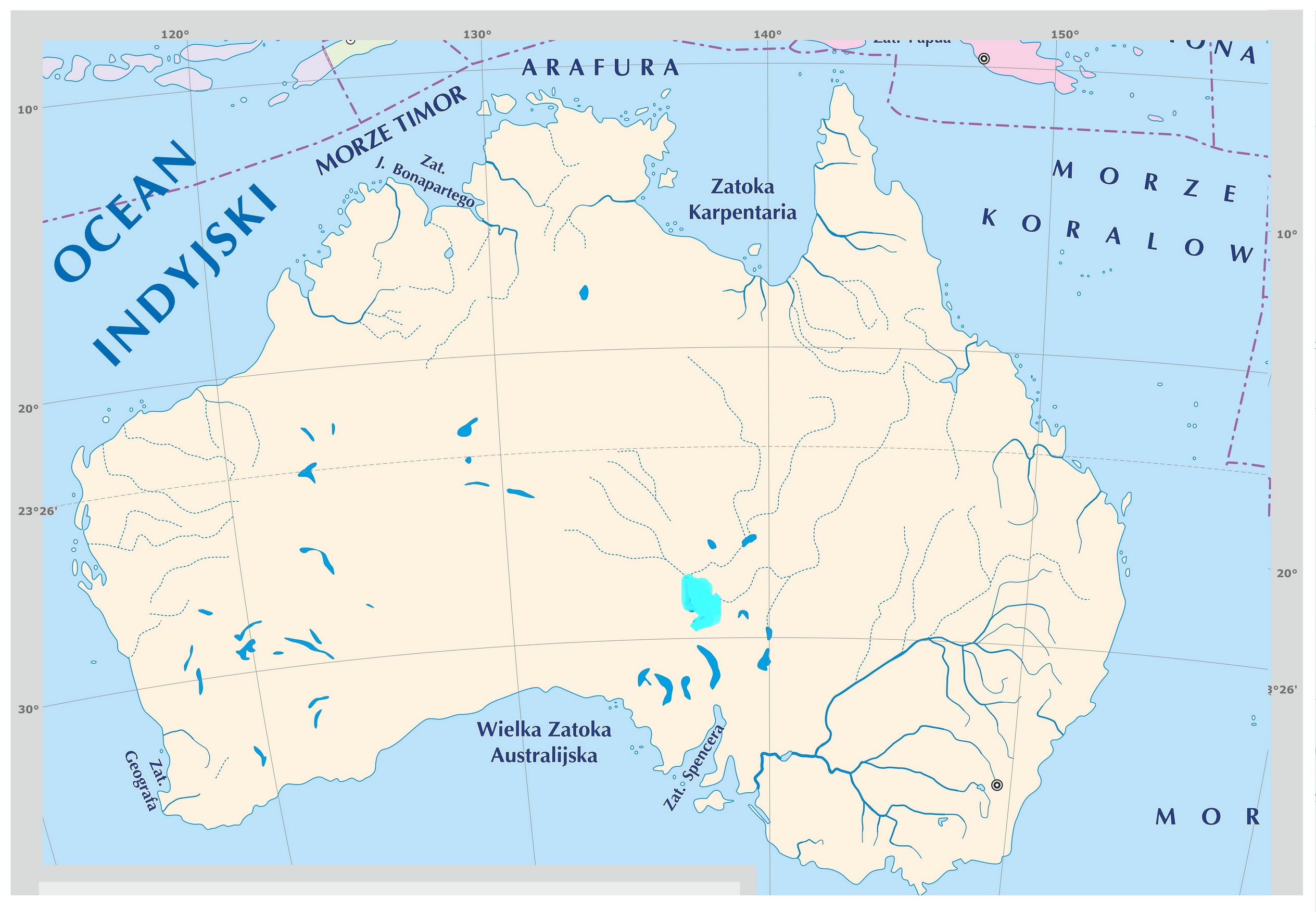 australia rzeki mapa Level 19   Australia   Rzeki i Jeziora 1 8   Mapa fizyczna świata 