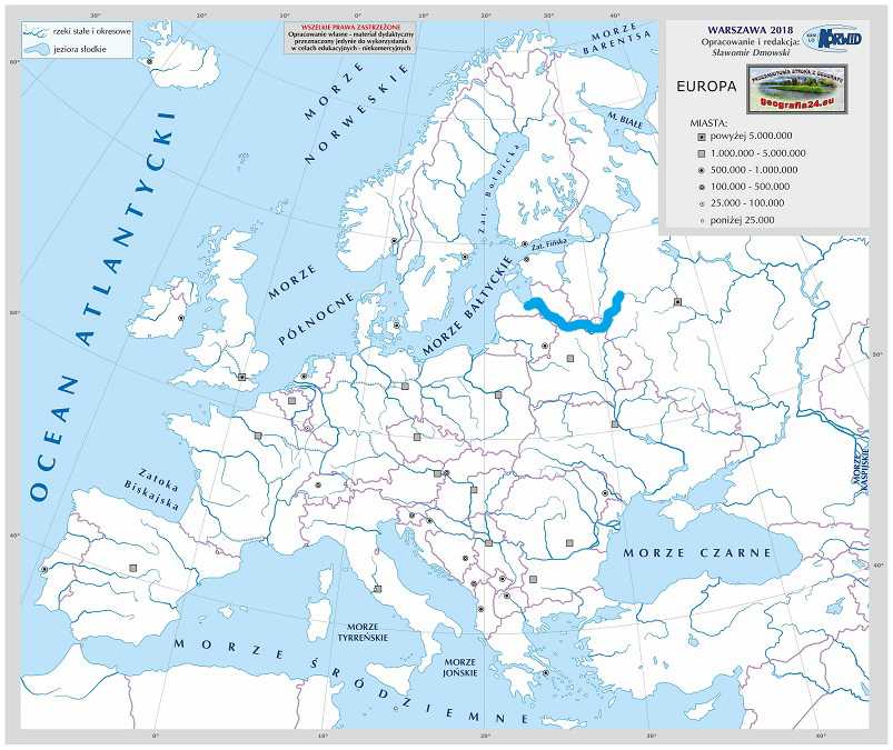 Level 23 - Europa - Rzeki 1-13 - Mapa fizyczna świata - Memrise