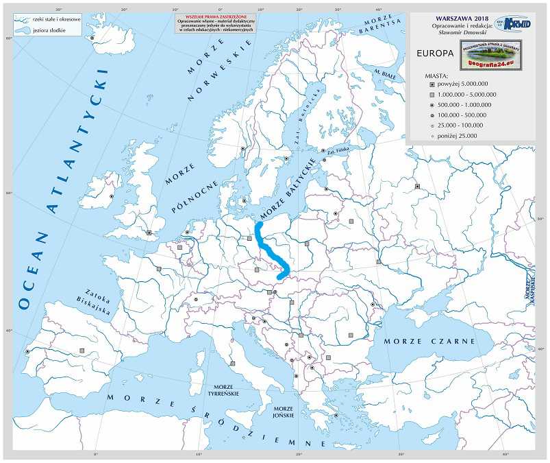Level 23 - Europa - Rzeki 1-13 - Mapa fizyczna świata - Memrise